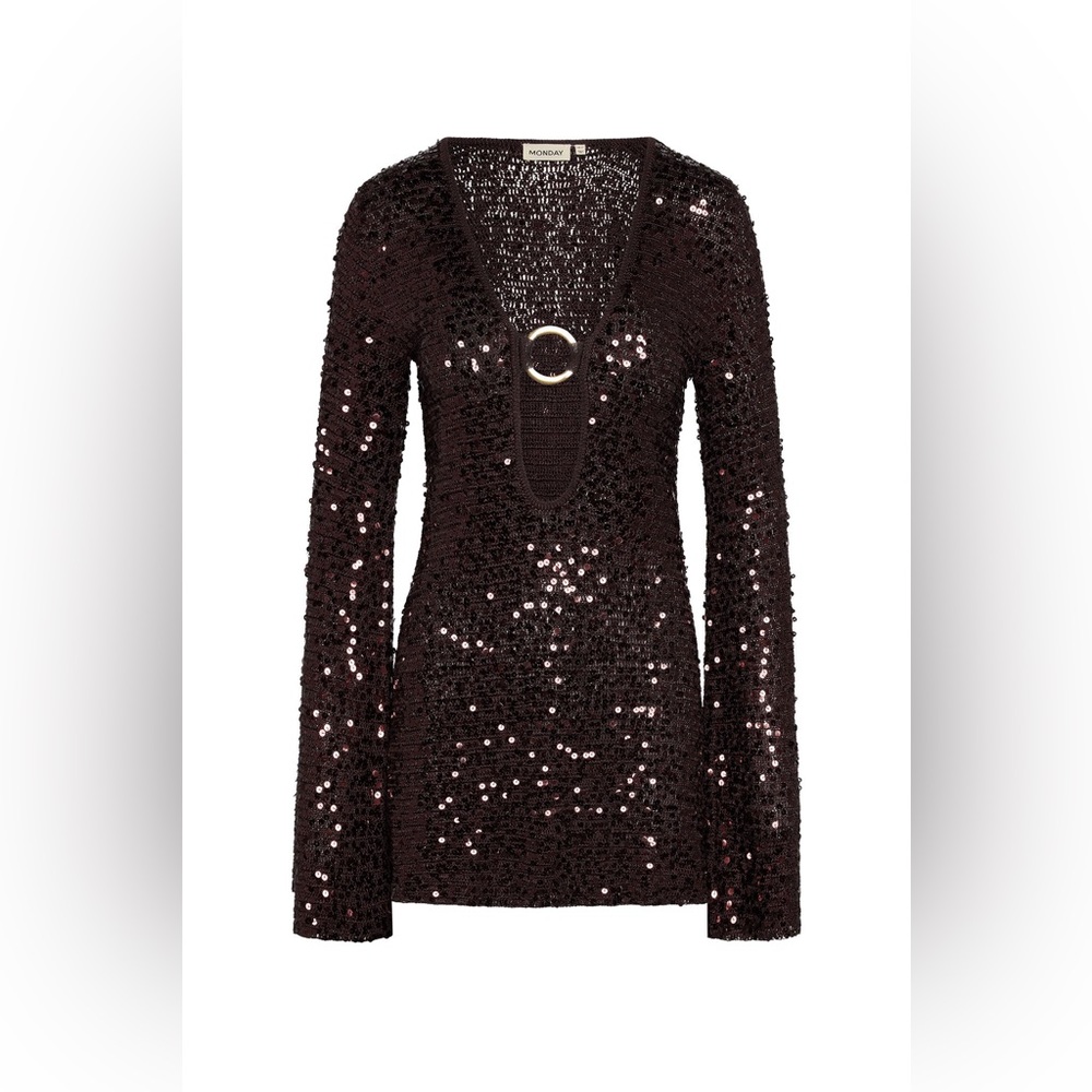 Monday Swimwear Espresso Sequin Montego Mini NWT